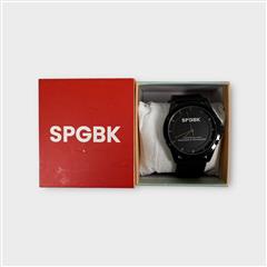 SPGBK Unisex Bordeaux Black Silicone Band Watch - 44MM